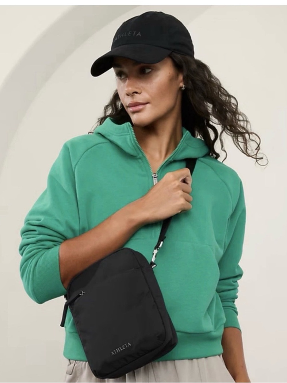 Athleta All About Vertical Crossbody Bag In Black